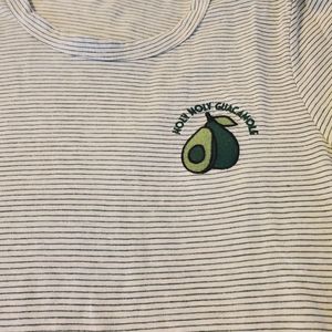 Marine Layer Holy Moly Guacamole Green Stiped T size small